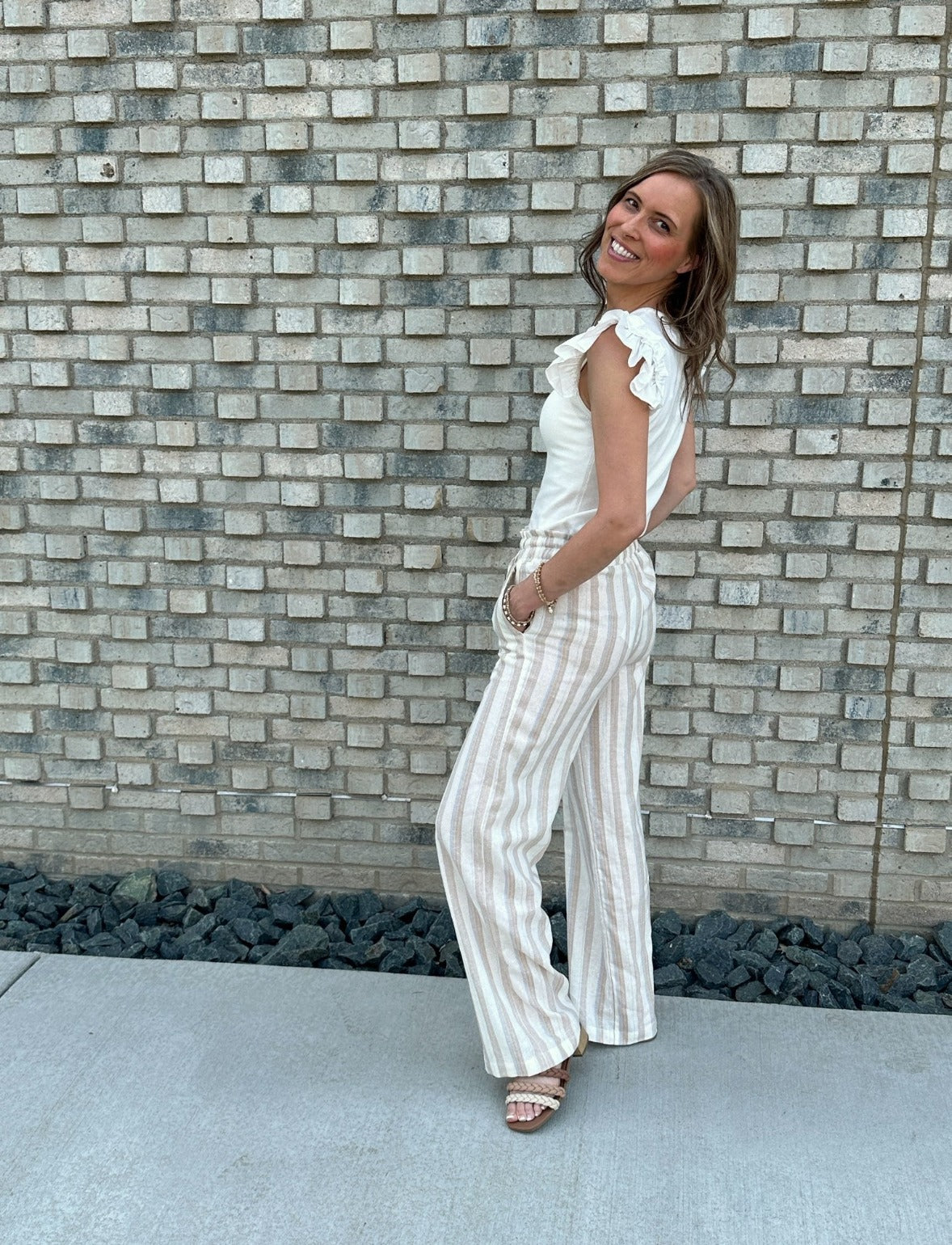 The Paradise Stripe Linen Pant